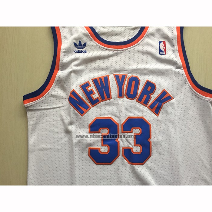 Camiseta New York Knicks Patrick Ewing NO 33 Retro Blanco